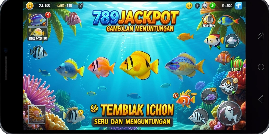 Tampilan gameplay 789JACKPOT dengan aksi tembak ikan yang mendebarkan.