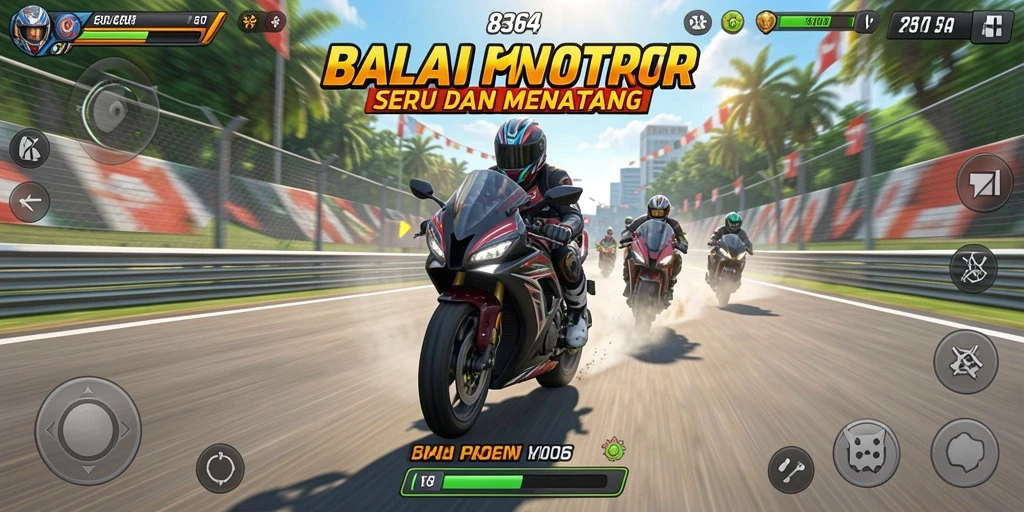 Gameplay balap motor yang mendebarkan di 8364.