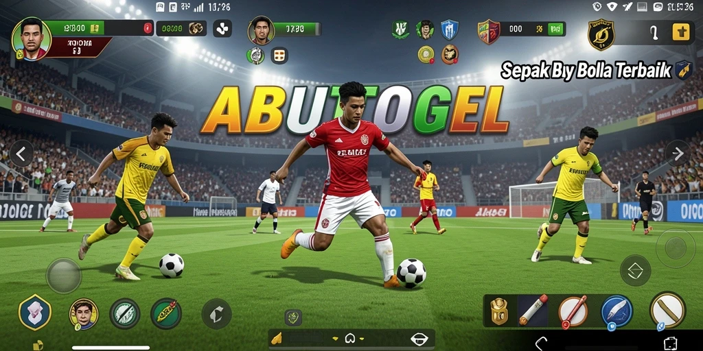 Tampilan gameplay mendebarkan di ABUTOGEL dengan suasana lapangan yang realistis.