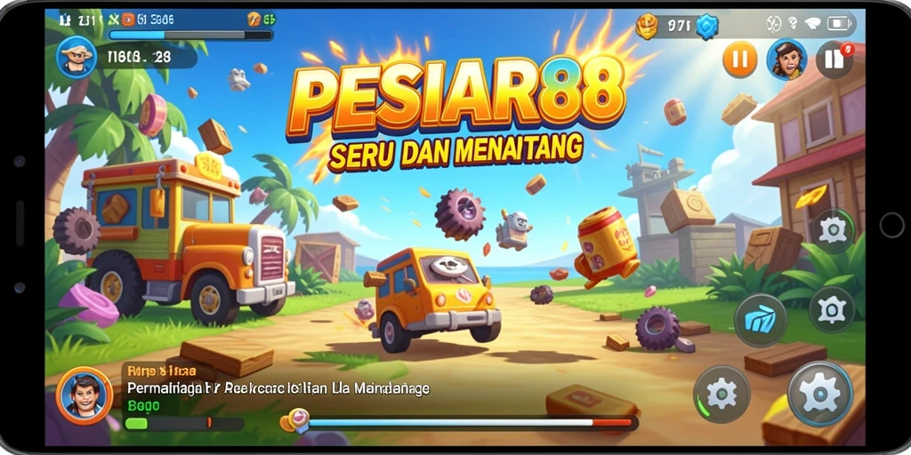 Tangkapan layar utama PESIAR88 menampilkan aksi seru gameplay Arcade.